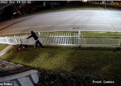 Lawn in 60 seconds! Bizarre moment hooded thief casually MOWS a Texas backyard at night before trying to steal the mower