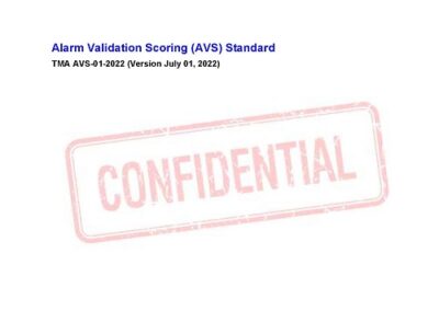 Preliminary technical review period now open for the TMA-AVS-01 Alarm Validation Standard