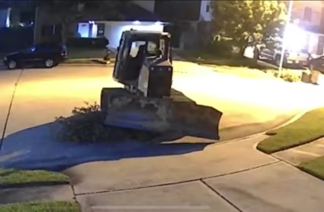 ‘Brainiacs’ arrested after stealing bulldozer, abandoning it in front of neighbor’s driveway, HCSO says